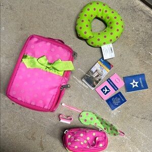 American Girl Pink and Green Quilted Bags